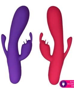 Vibrador triplo com estimulo no ponto g clitóris e plug anal - 12 modos intensidades (MVE1048) roxo