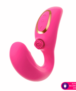 vibrador clitoriano duplo com aquecimento e pulsação - 10 intensidades (7454)