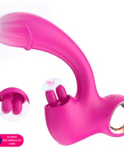 Vibrador Ponto G e estimulador clitoriano com rotação 10 intensidades (XWE-001) (v4)
