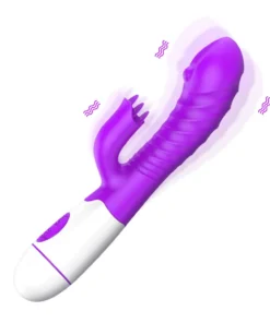 rabbit -Vibrador com estimulo no ponto G e clitóris cerdas massageadoras- 30 intensidades (1162) roxo