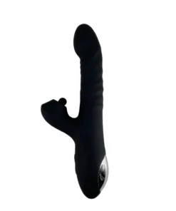 Vibrador vai e vem com pulsação no clitóris + Aquecimento (4359) preto