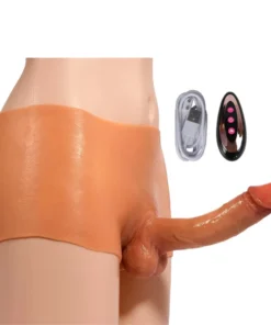 Sunguete com prótese peniana 16 cm e controle sem fio - 10 vibração (BOO63) (PV)