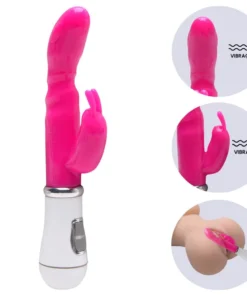 Rabbit -Vibrador com estimulo no ponto G e clitóris- 12 intensidades (1062) rosa