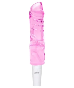 Benjamim -Vibrador Bastão formato de Pênis em jelly- 01 intensidade (6174) rosa