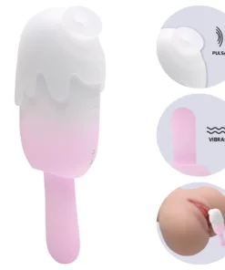 Vibrador Pulsação Formato de Sorvete Bite Me (8574) ROSA