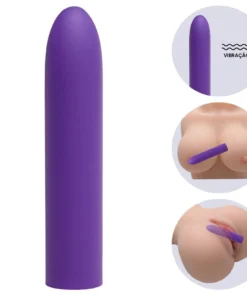 Bullet -Cápsula vibratória aveludada - 10 intensidade (120B) ROXO