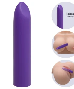 Bullet -Cápsula vibratória com a ponta achatada- 10 intensidade (120C) ROXO