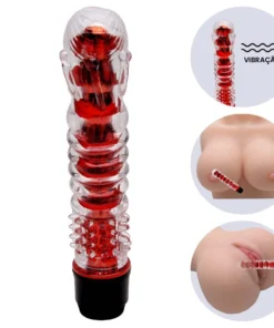 Edmar -Vibrador Personal com capa estimuladora- multivelocidade (011) vermelho