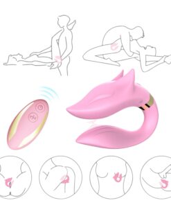 Vibrador de casal com formato de raposa com controle remoto - 9 intensidades (1235)