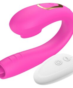 vibrador de casal -vibrador com língua mágica +pulsação no clitóris e controle sem fio- 10 intensidades (1065) rosa