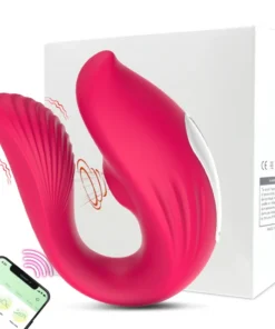 Vibrador de Casal com pulsação no clitóris por Aplicativo de celular (4523) pink