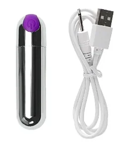 Bullet - vibratória de clitóris metalizada- 10 intensidades (1411) roxo
