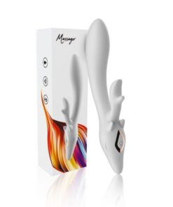 Dragon -Vibrador com estimulo no ponto G e clitóris- 09 intensidades (1159) branco