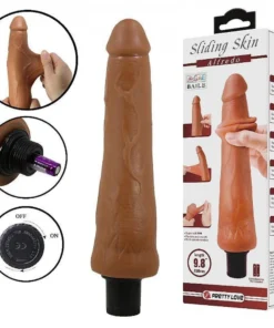 Alfredo - PRÓTESE REALÍSTICA COM VIBRO DUPLA CAMADA 25X4CM (9000) marrom
